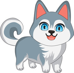 Husky dog with a bright smile on his face