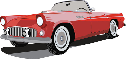 Vintage car cartoon sketch print illustration vector.classic custom muscle car racing in retro style vector illustration, for log icon badge.car design template isolated on white background