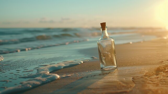 Message in bottle on beach