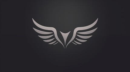 Obraz premium Elegant Winged Logo on Dark Gradient Background