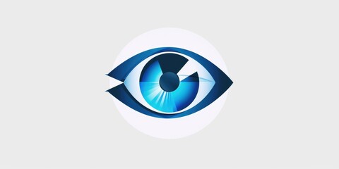 Obraz premium Blue eye on white