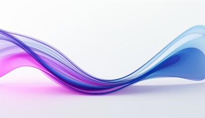 Obraz premium 3D render of an abstract blue and purple wave shaped curve. The image is rendered in the style of curved shapes and flowing colors typically seen in abstract artworks. Any Chinese characters in the or