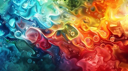 Obraz premium Colorful Abstract Liquid Vibrant Texture Background Bubbles