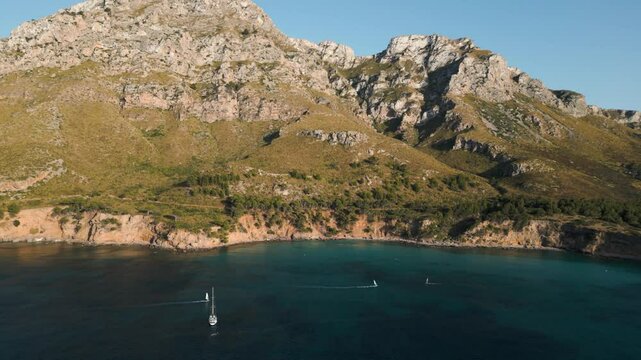 Windsurf in Mallorca, during Sunset