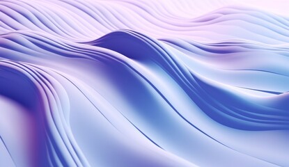 3D render of an abstract blue and purple wave shaped curve. The image is rendered in the style of curved shapes and flowing colors typically seen in abstract artworks. Any Chinese characters in the or