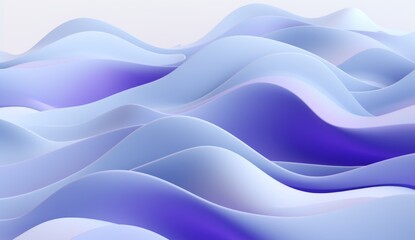 3D render of an abstract blue and purple wave shaped curve. The image is rendered in the style of curved shapes and flowing colors typically seen in abstract artworks. Any Chinese characters in the or