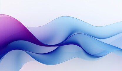 3D render of an abstract blue and purple wave shaped curve. The image is rendered in the style of curved shapes and flowing colors typically seen in abstract artworks. Any Chinese characters in the or