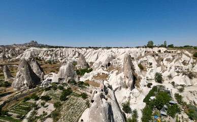 World famous Cappadocia, fairy chimneys, hot air balloons