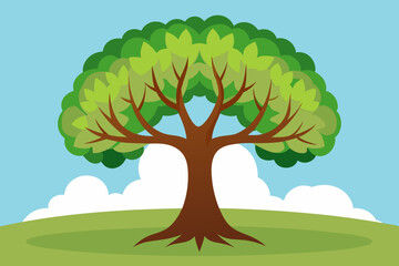 A tree vector art illustration 