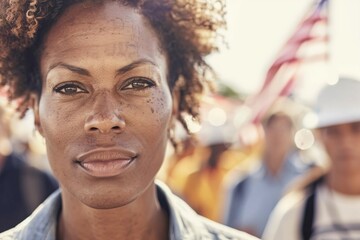 Portraits of diverse workers and healthcare professionals with American flags on Labor Day. Suitable for materials and articles on diversity, inclusion, and celebration of Labor Day