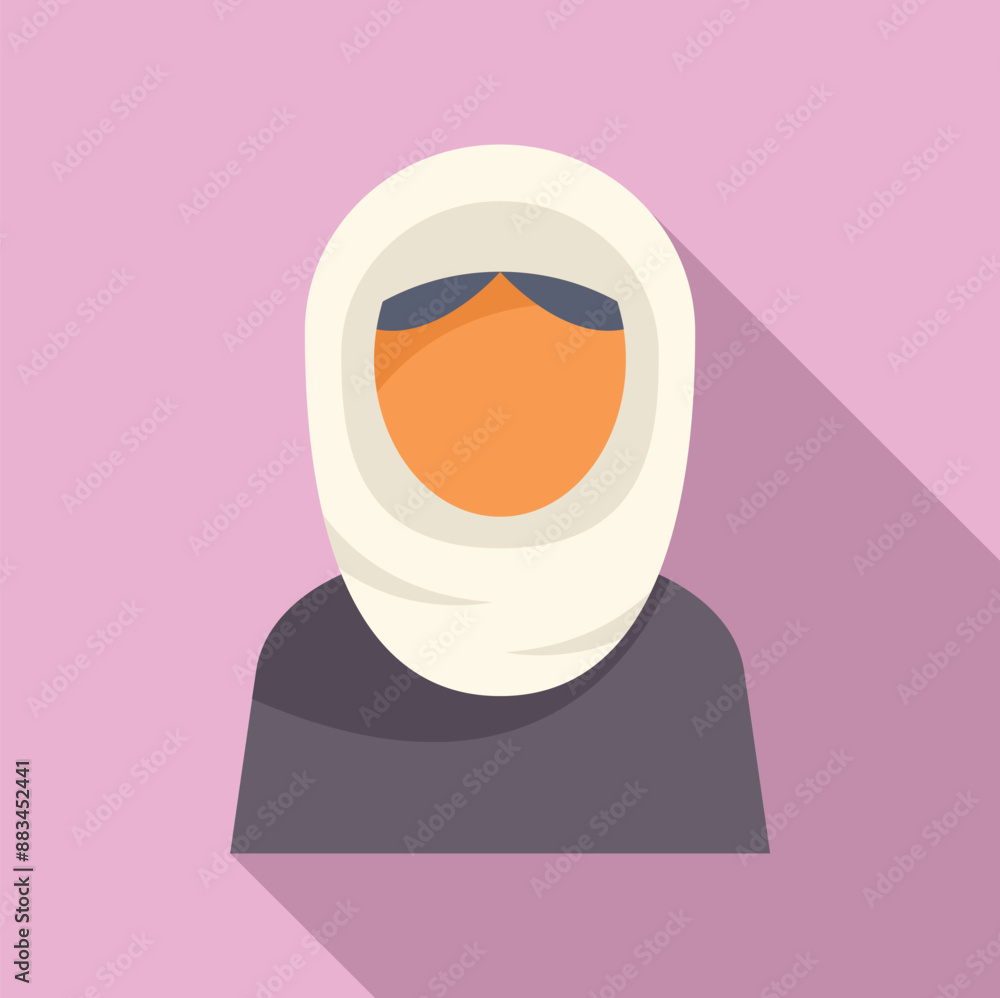 Poster Illustration featuring a young adult woman wearing a hijab, representing islamic faith and cultural diversity