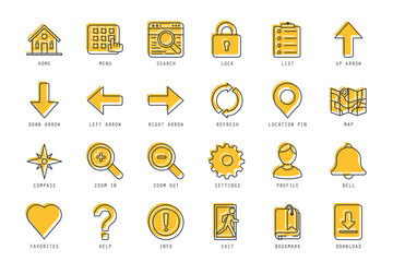Set of Navigation icons vector illustration. icons bundle isolated on white background.