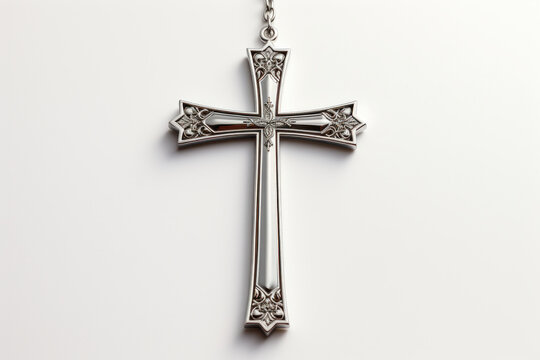 Magnificent silver ornate cross pendant