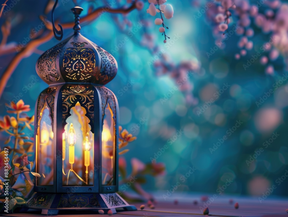 Wall mural Lantern by Tree