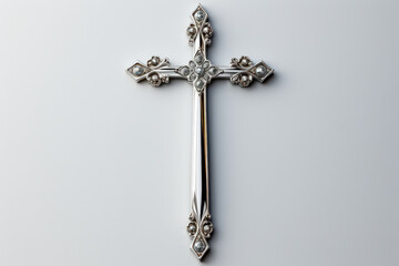 Magnificent silver ornate cross pendant