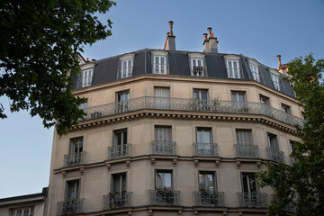 Obraz premium view of the city of light during the day on a blue sky day with its typical architecture