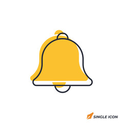 Bell icon vector illustration. Bell symbol isolated on white background.