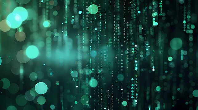 Glowing binary code