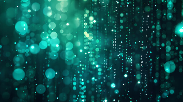 Glowing binary code