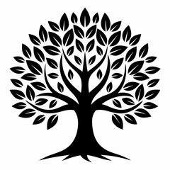 Oak and bonsai tree logo vector illustration
