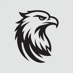Obraz premium eagle head silhouette illustration Vector logo art.