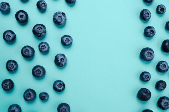blueberries on a plate , on a white background. close-up.. Beautiful simple AI generated image in 4K, unique.