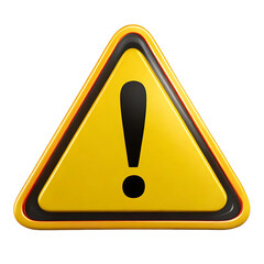 3d warning icon isolated on white background