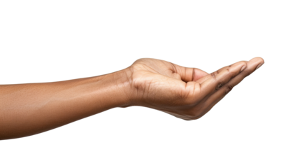 Outstretched hand on a transparent background