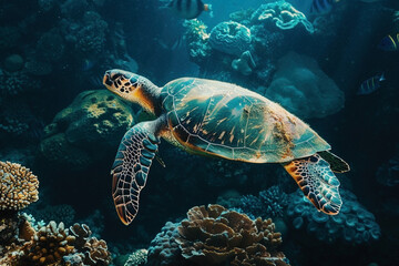 Fototapeta premium Meeresschildkröte im Meer
