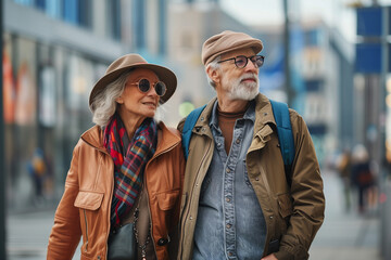 couple walking in the city