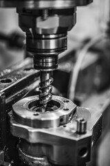 Machine Working Close Up