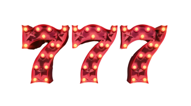 Seven numbers on a transparent background