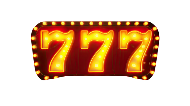 Seven numbers on a transparent background