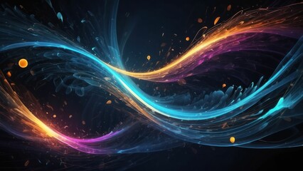 Abstract energy flow background with pulsating waves of light, perfect for dynamic designs