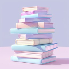 Pastel Dreams: A Stack of Books With a Whimsical Touch