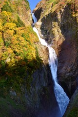 秋の立山　紅葉の称名滝