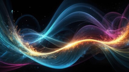 Abstract energy flow background with pulsating waves of light, perfect for dynamic designs