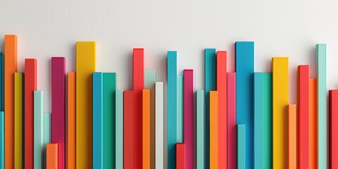 Brightly Colored Sticks on White Wall