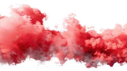 Red smoke on a transparent background