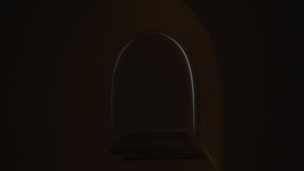 Time lapse shot of postman putting parcels and envelopes into mailbox, recipients collecting them during daytime. View from inside of mailbox