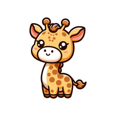 cute giraffe icon character