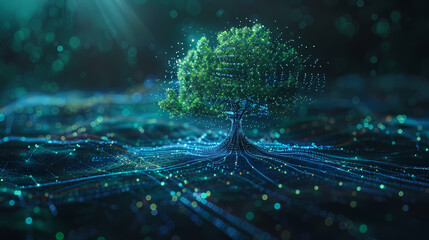Glowing luminous plants
