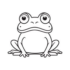 Frog line art vector illustration