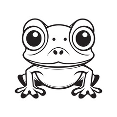 Frog line art vector illustration