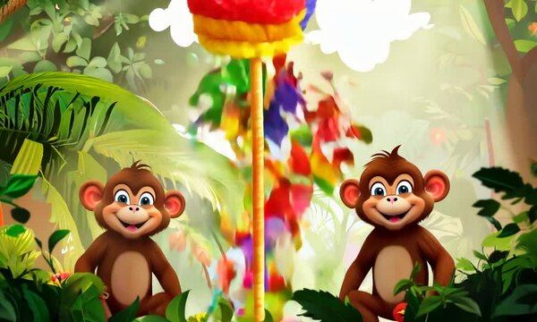 animals in the forest happy birthday