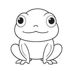 Frog line art vector illustration