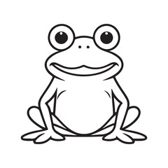 Frog line art vector illustration