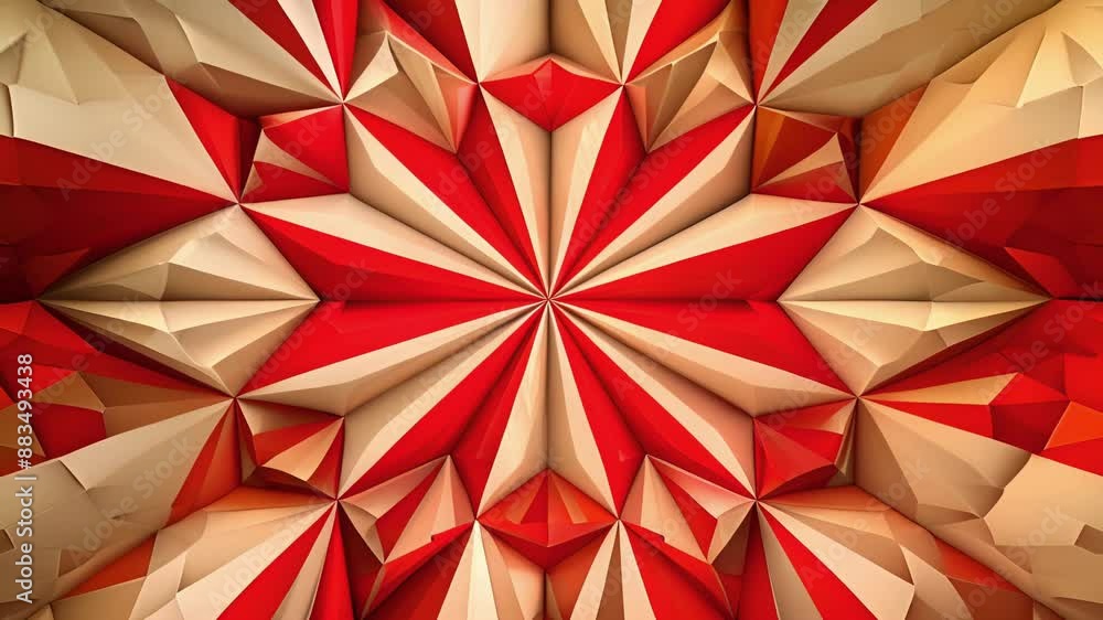 Poster a symmetrical tablecloth with a bold geometric pattern resembling a kaleidoscope.