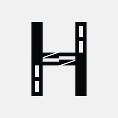 vector logo design silhouette of letter H