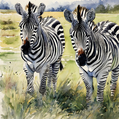 zebras in the serengeti country